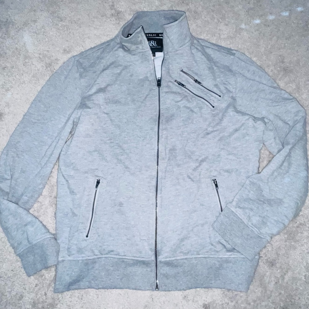 Rock & Republic Gray Zip Up Sweater